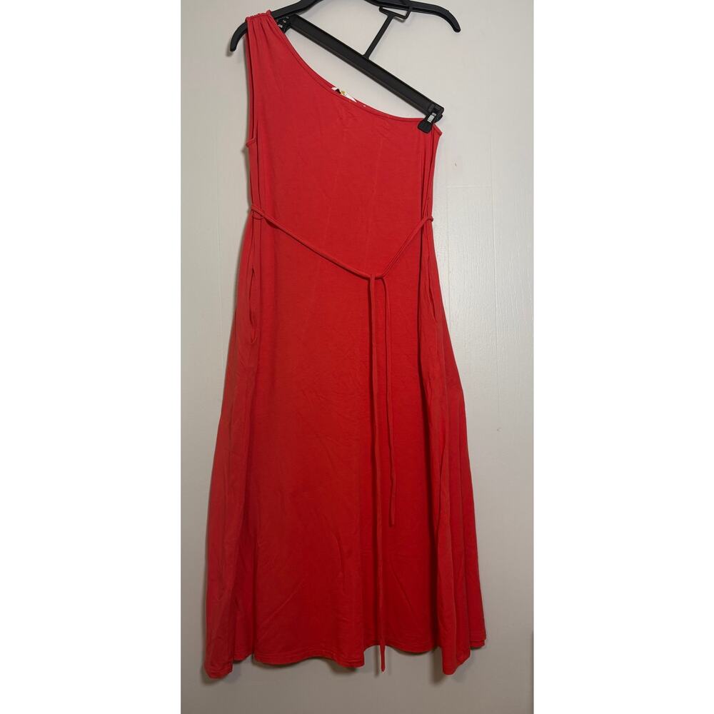 Boden One Shoulder Stretchy Knit Swing Midi Dress Size 8 US 12 UK - Picture 1 of 4